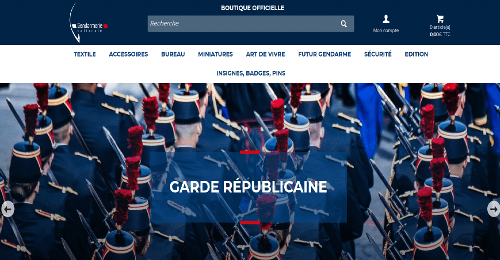 La gendarmerie a sa boutique en ligne
