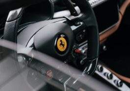 steering wheel of a ferrari car
