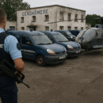 Véhicules de la gendarmerie nationale sur le terrain, illustrant le manque de moyens face aux menaces.