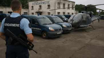 Véhicules de la gendarmerie nationale sur le terrain, illustrant le manque de moyens face aux menaces.