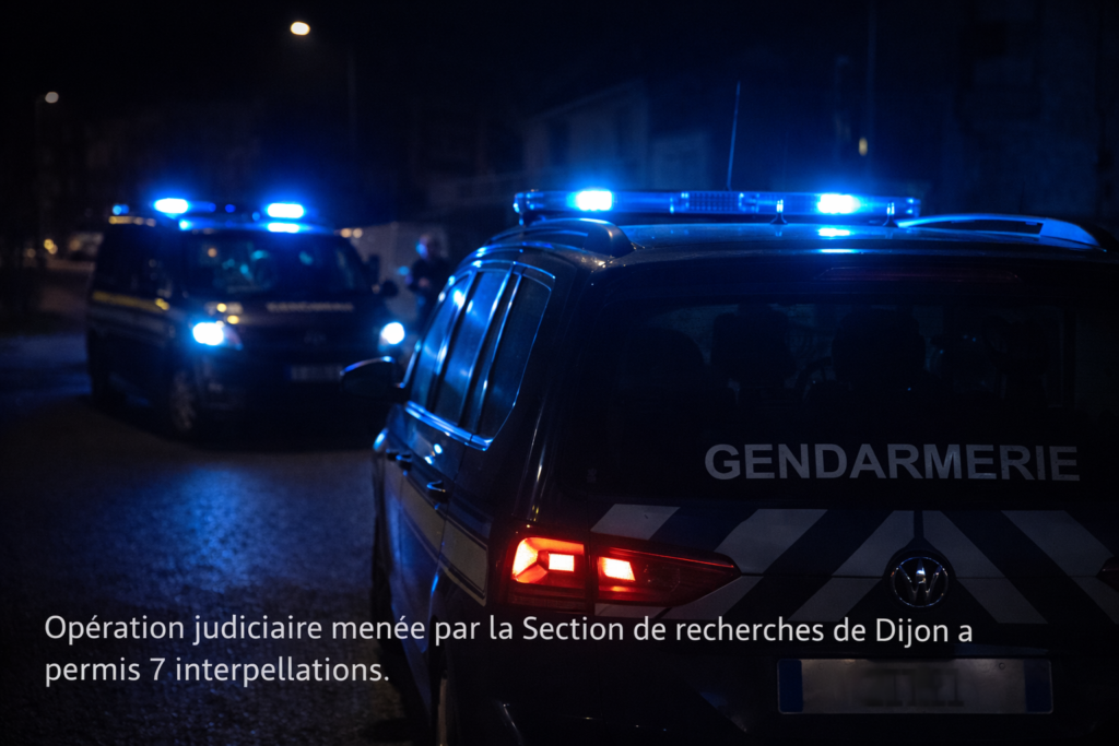 Opération judiciaire de la gendarmerie de Dijon dans une affaire de narcotrafic