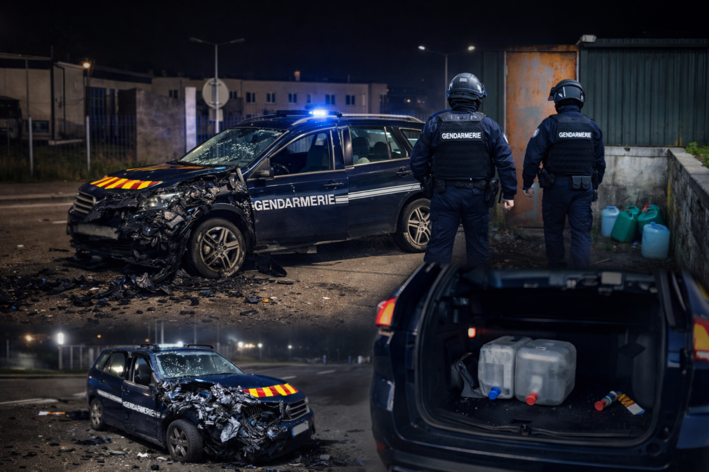 Véhicule de gendarmerie accidenté après un refus d’obtempérer lors d’un vol de carburant à Forbach