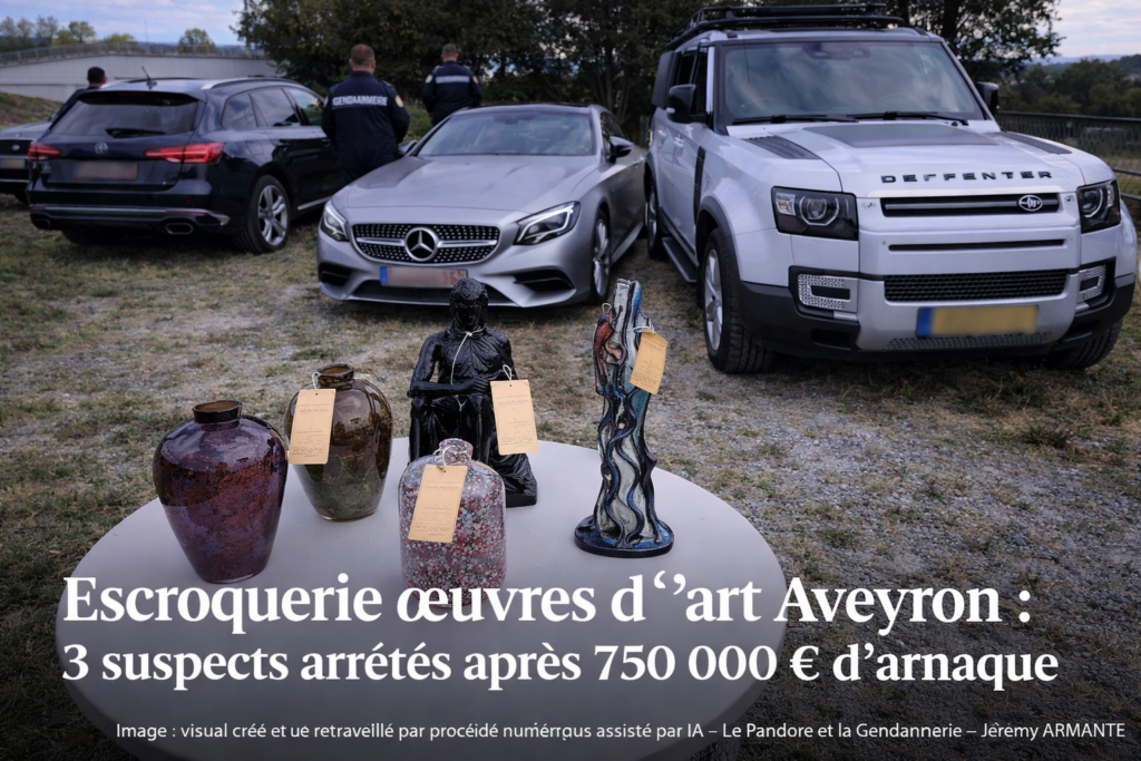 Objets d’art saisis par la gendarmerie dans une affaire d’escroquerie aux fausses œuvres dans l’Aveyron
