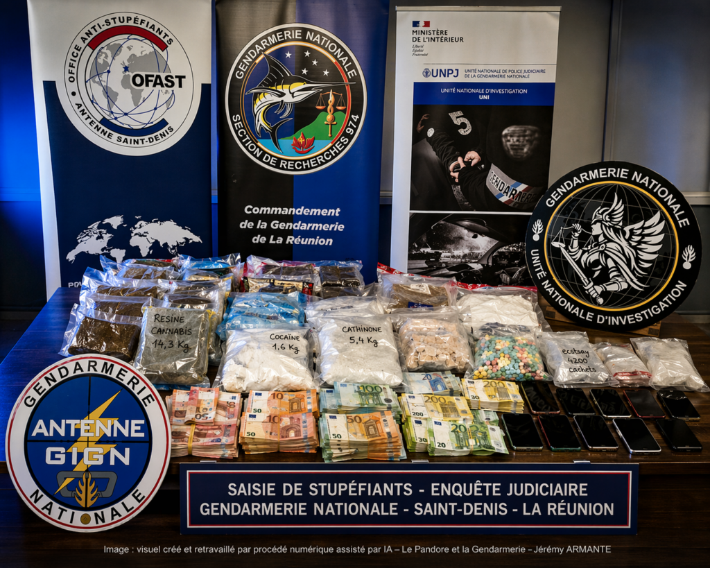 Saisie de stupéfiants et d’argent lors d’une enquête de la gendarmerie à La Réunion