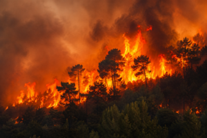 Gironde : 230 gendarmes mobilisés face à un incendie toujours incontrôlable Des gendarmes sécurisent un périmètre tandis qu'un important incendie ravage la forêt en Gironde.