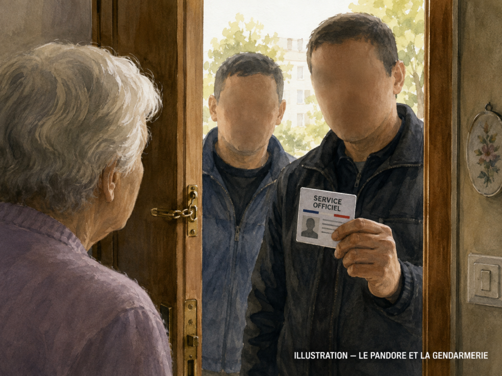 EXCLUSIF — Vols à la fausse qualité : sept victimes âgées de 80 à 90 ans, deux hommes jugés en octobre Illustration d'un vol à la fausse qualité visant une personne âgée