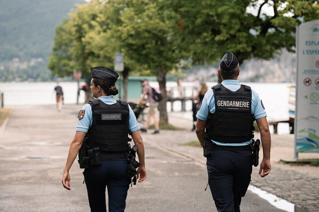 Corgoloin : un homme tué, quatre personnes en garde à vue Deux gendarmes en patrouille en Haute-Savoie en 2023. Photo d’illustration, sans lien avec les faits de Corgoloin.