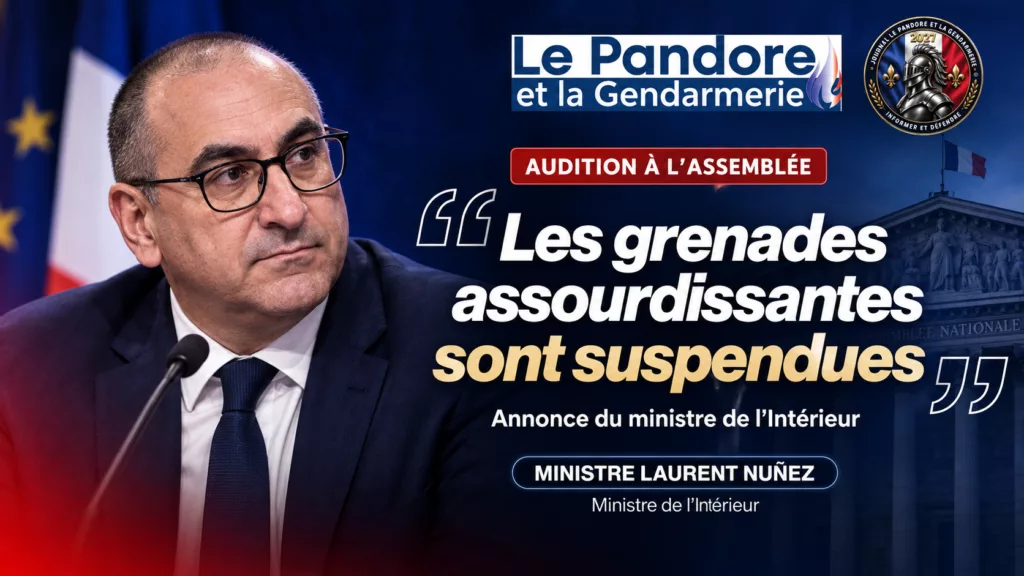 Couverture éditoriale sur Laurent Nuñez et la suspension des grenades assourdissantes dans le cadre du mouvement lycéen.