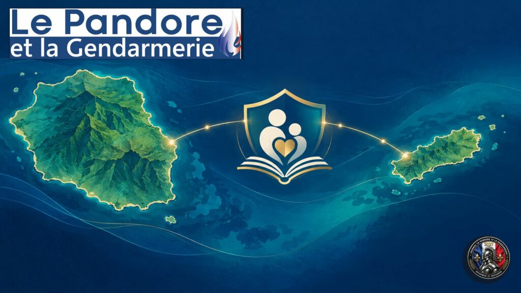 Protection des mineurs : la gendarmerie réunionnaise en appui à Rodrigues Illustration reliant La Réunion et Rodrigues autour de la protection des mineurs.